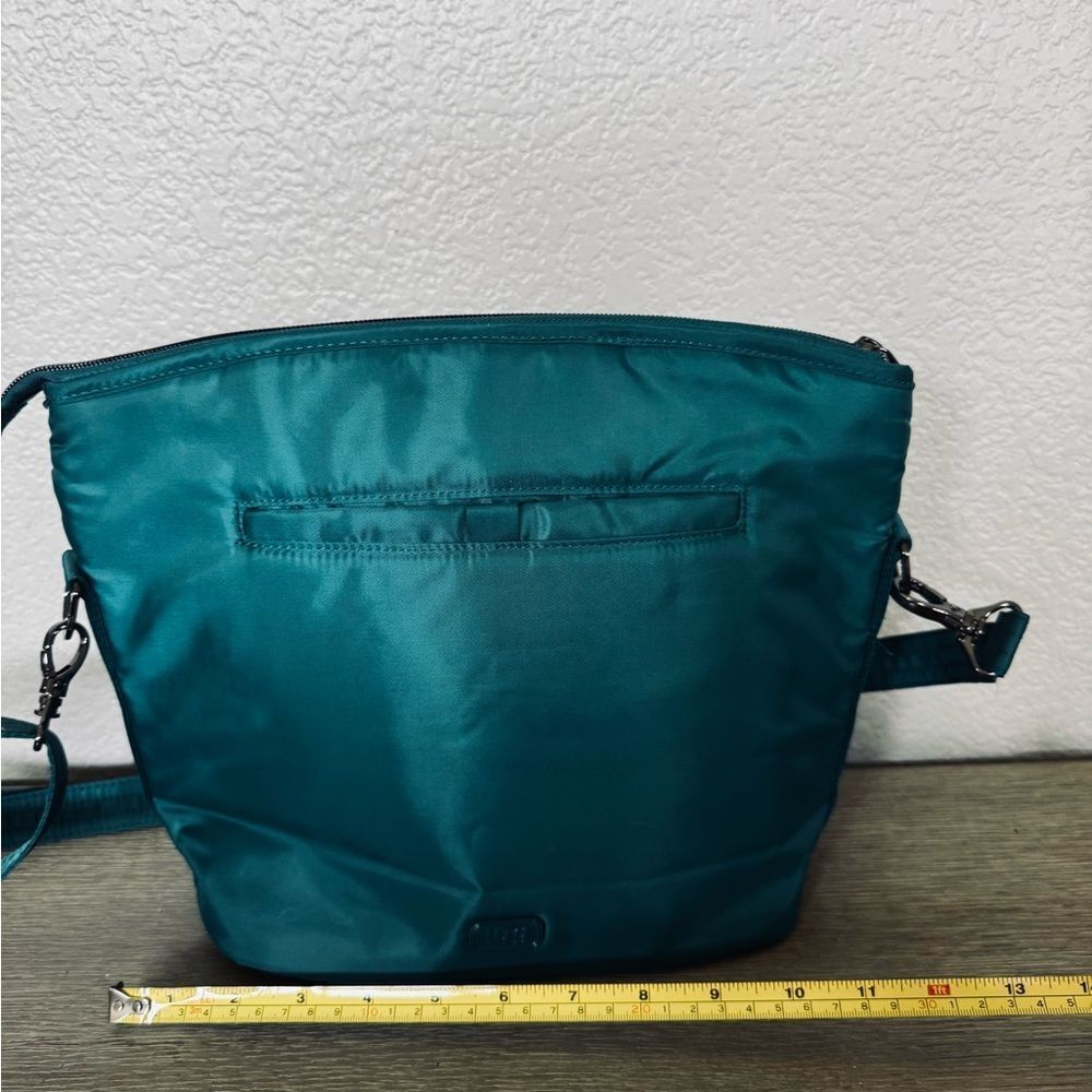 LUG Adagio Teal Green Quilted Travel Crossbody Purse - Picture 2 of 10